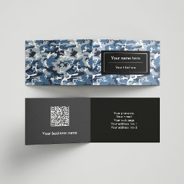 冬の雪の青の迷彩、軍隊、陸軍 名刺