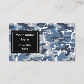 冬の雪の青の迷彩、軍隊、陸軍 名刺 (裏面)