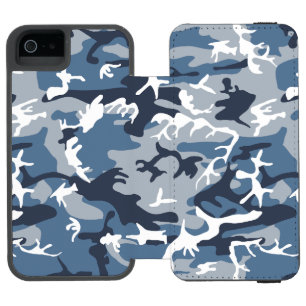 冬の雪の青の迷彩、軍隊、陸軍 iPhone SE/5/5sウォレットケース