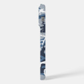 冬の雪の青の迷彩、軍隊、陸軍 iPhoneケース (左側面)