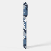 冬の雪の青の迷彩、軍隊、陸軍 iPhoneケース (右側面)