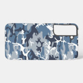 冬の雪の青の迷彩、軍隊、陸軍 SAMSUNG GALAXYケース (裏面横)