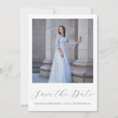 冬の雪の青キンセアニェラ書道写真 セーブザデート (正面)