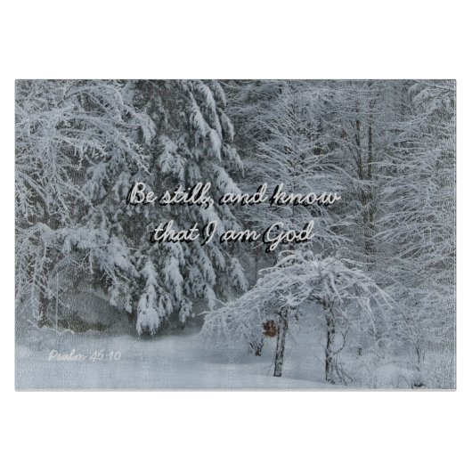 冬の雪の風光明媚な写真はまだ知っているボード カッティングボード (正面)