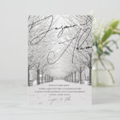 冬の雪の風景を絵に描結婚く脚本 招待状 (スタンド正面)