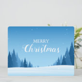 冬の雪の風景メリークリスマスカード (スタンド正面)