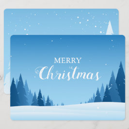 冬の雪の風景メリークリスマスカード