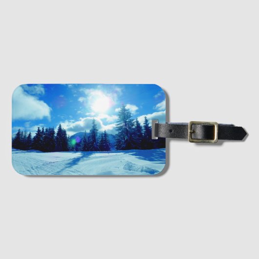 冬の雪の風景 ラゲッジタグ (正面横)