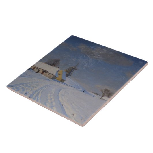冬の雪の風景(H.A. Brendekilde) タイル (側面)