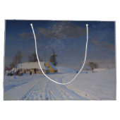冬の雪の風景(H.A. Brendekilde) ラージペーパーバッグ (裏面)