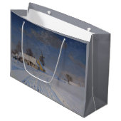 冬の雪の風景(H.A. Brendekilde) ラージペーパーバッグ (正面アングル)