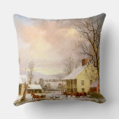 冬の雪の馬のそりの乗車の店の装飾用クッション クッション (裏面)