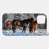 冬の雪の馬の写真ウマ科の Case-Mate iPhoneケース (裏面 (横))