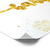 冬の雪の鹿の赤ちゃんシャワー歓迎サイン ポスター (角)