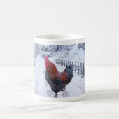 冬の雪の黒の銅のMaransのコーヒー・マグ コーヒーマグカップ (中央)