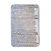 冬の雪の《植物》アスペンツリーの森の風景の写真 バスマット (正面縦)