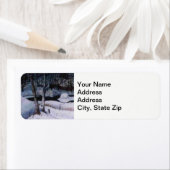 冬の雪は小川を覆い、雪は流れる。 ラベル (インサイチュ)