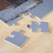 冬の雪は赤い納屋を覆った ジグソーパズル (側面)