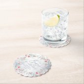 冬の雪ほこりっぽいブルーベリーリースベビーシャワー ペーパーコースター (インサイチュ)