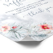 冬の雪ほこりっぽい青いクリスマスおむつラッフル ポスター (角)