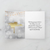 冬の雪まつり ゴールドの棕櫚樹とサンタの帽子 シーズンカード (内部)