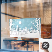 冬の雪アーバンカントリーサイドランドスケープビレッジ ウィンドウサイン (カフェ窓)