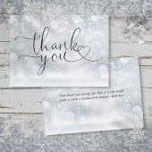 冬の雪エレガント片のハートスクリプト サンキューカード