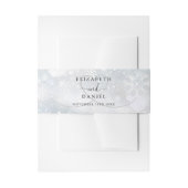 冬の雪エレガント片の結婚ハート 招待状ベリーバンド (正面例)