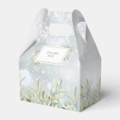 冬の雪エレガント片の緑の赤ちゃんシャワー フェイバーボックス (裏面サイド)