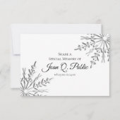 冬の雪エレガント片共有メモリ葬儀 ノートカード (正面)