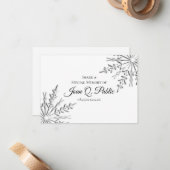 冬の雪エレガント片共有メモリ葬儀 ノートカード (正面/裏面インサイチュ)