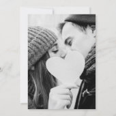 冬の雪エレガント結晶の写真結婚の 招待状 (裏面)