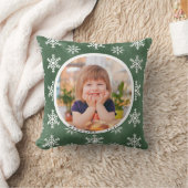 冬の雪カスタム片の写真の名前ホリディピロー クッション (ブランケット)