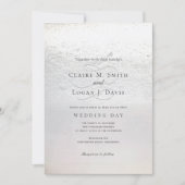 冬の雪クラシック結婚の 招待状 (正面)