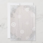 冬の雪クラシック結婚の 招待状 (裏面)