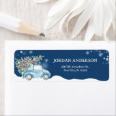 冬の雪クリスマスカー ラベル (インサイチュ)