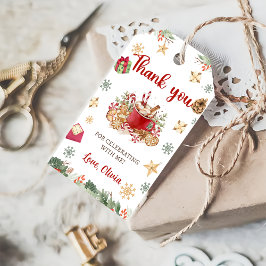 冬の雪クリスマスクッキー誕生日のお気に入り ギフトタグ