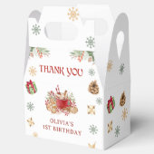 冬の雪クリスマスクッキー誕生日パーティー フェイバーボックス (オープン)