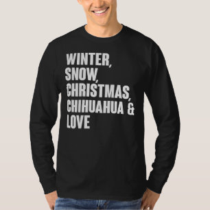 冬の雪クリスマスチワワと愛 Tシャツ
