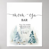 冬の雪クリスマスツリーmom-osaバー ポスター (正面)