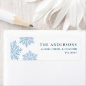 冬の雪クリスマス差出人住所 ラベル (インサイチュ)