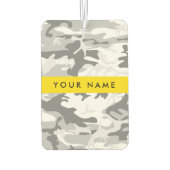 冬の雪グレーカモフラージュあなたの名前をパーソナライズ カーエアーフレッシュナー (裏面)