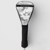 冬の雪グレーカモフラージュあなたの名前をパーソナライズ ゴルフヘッドカバー (正面)