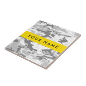 冬の雪グレーカモフラージュあなたの名前をパーソナライズ タイル (側面)