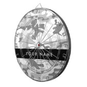 冬の雪グレーカモフラージュあなたの名前をパーソナライズ ダーツボード (正面右)