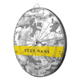 冬の雪グレーカモフラージュあなたの名前をパーソナライズ ダーツボード (正面右)