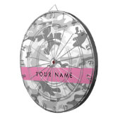 冬の雪グレーカモフラージュあなたの名前をパーソナライズ ダーツボード (正面右)