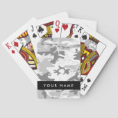 冬の雪グレーカモフラージュあなたの名前をパーソナライズ トランプ (裏面)