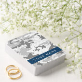 冬の雪グレーカモフラージュあなたの名前をパーソナライズ トランプ (インサイチュ (ウェディング))