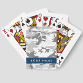 冬の雪グレーカモフラージュあなたの名前をパーソナライズ トランプ (裏面)